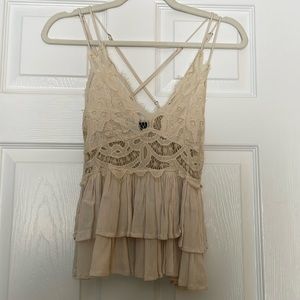 Ivory lace tank